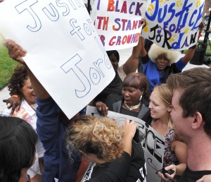 People rejoice after Dunn was found guilty for murdering unarmed African-American  teenager Jordan Davis. The verdict was made Oct. 1. Photo courtesy BRUCE LIPSKY  | AP