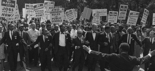 Dr. Martin Luther King Jr. leads a march in 1963. Protests in the 1960s consisted of neighborhoods coming together to make a change. (Wikimedia Commons)