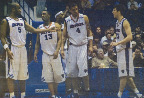 The 2003-2004 team (above) was the last DePaul team to make the NCAA tournament, where they won their first round game against Dayton in a 70-68 double overtime win. 