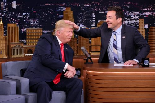 Republican presidential nominee Donald Trump appeared on The Tonight Show with Jimmy Fallon in September. (Chris Pizzello/AP)