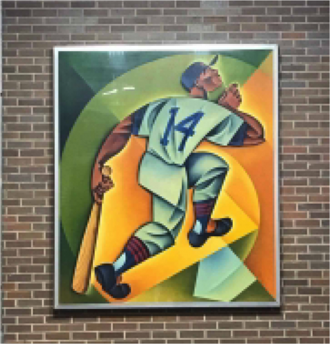 A painting of Ernie Banks is at the Addison Red line stop.