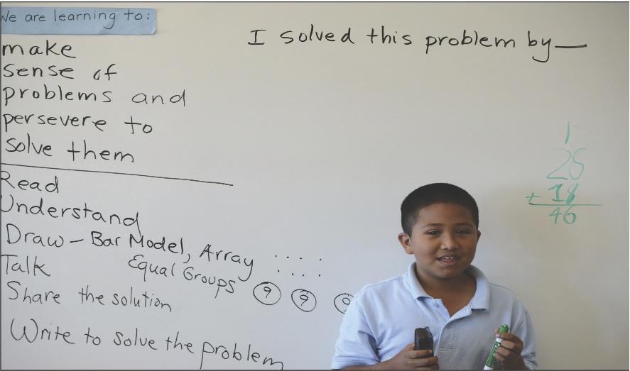 A student at Montalvin Manor Elementary School in San Pablo, California solves a problem according to Common Core curriculum standards. KRISTOPHER SKINNER | MCT CAMPUS