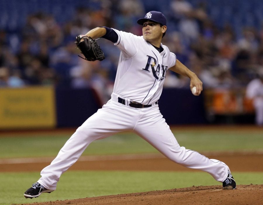 Tampa Bay Rays pitcher Matt Moore is one of the many pitchers this season that needs Tommy John surgery. Photo courtesy of AP.