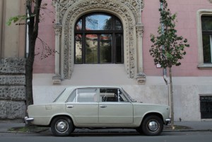 Trabants are cars infamously known to Eastern European countries during the 1960s and continue to dot Budapest’s streets today. (Megan Deppen / The DePaulia)