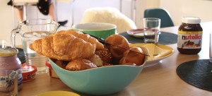 Brötchen (bread rolls) are the center to the German breakfast, as well as various spreads, cold-cut sausage, cheeses and fruit. (Megan Deppen / The DePaulia)