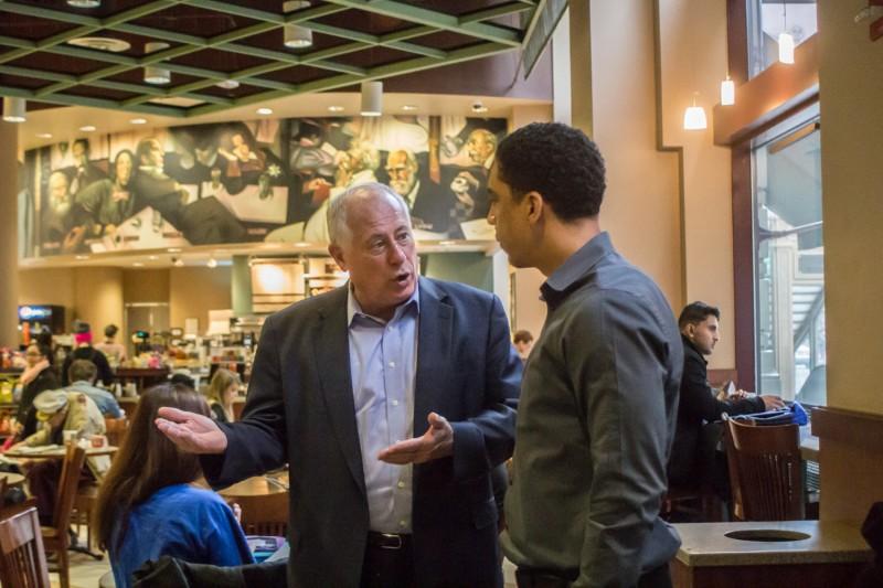 Gov. Quinn meets DePaul students, staff faculty and other constituents in the DePaul Center Barnes and Noble Starbucks Monday, Oct. 13