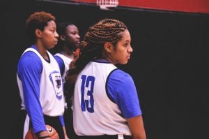 DePaul redshirt junior Chanise Jenkins at McGrath-Phillips Arena Saturday, Oct. 18. during an open scrimmage for the women’s team. (Maggie Gallagher / The DePaulia)