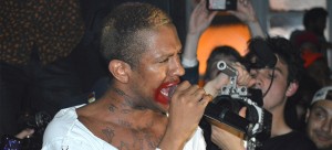 Mykki Blanco performs at an underground location in Pilsen. (Kevin Quin / The DePaulia)