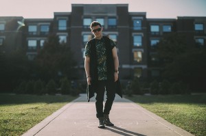 DePaul student Michael Gordon demonstrates how to expertly layer button down shirts, sweaters and jackets for a no-fail look that’s suited for a rapidly changing fall. (Josh Leff / The DePaulia)