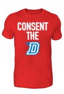 The final Consent the D T-shirt design. T-shirt production is currently halted, according to Vollrath. (Image courtesy of Randy Vollrath)