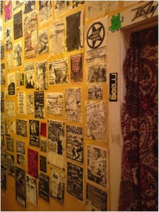 Dozens of posters from previous shows line the walls of one DIY space in Pilsen. (Gabriella Lewis / The DePaulia)