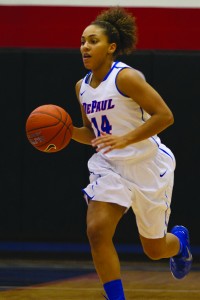 DePaul sophomore Jessica January is a key part of DePaul’s guard rotation. (Grant Myatt / The DePaulia)