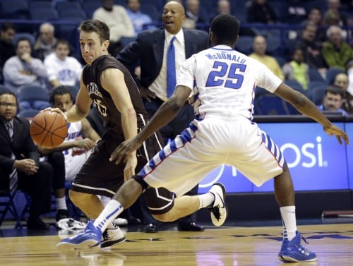 Lehigh guard Corey Schaefer drives against DePaul guard Durrell McDonald during a Nov. 26 game at Allstate Arena. (AP Photo/Nam Y. Huh)