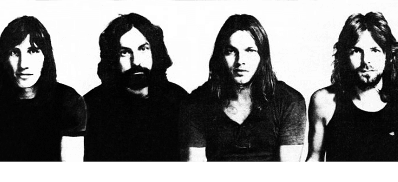 From left: Waters, Mason, Gilmour and Wright pose for a Capitol Records insert that appeared in Billboard in 1971. The photo was taken to promote their album “Meddle.” (Creative Commons)