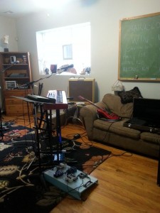 Experimental pop group Oshwa practice in vocalist Alicia Walter’s house in Pilsen. Walter said she and her band are lucky to have found a space to both live and work. (Photo courtesy of Alicia Walker)