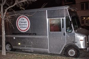 A mobile needle exchange clinic run by The Chicago Recovery Allaince. Kevin Gross/The DePaulia