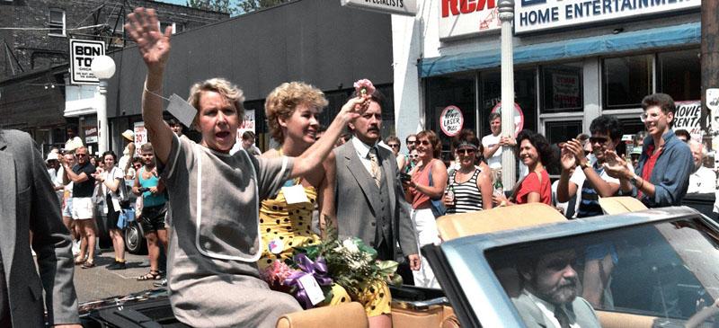 Former Mayor Jane Byrne, pictured above at the 1985 Gay Pride Parade, died last week in hospice care. Byrne served from 1979 to 1983 and was the first female mayor of Chicago. (Photo courtesy of Alan Light)