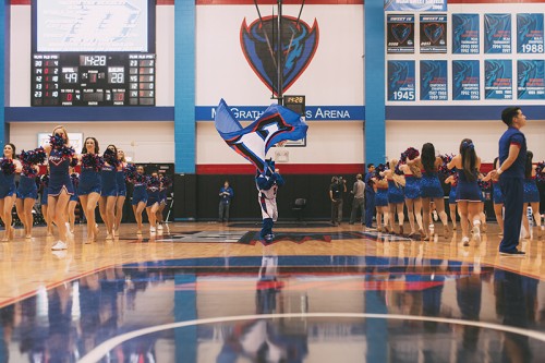 Both DePaul freshmen Henry Prado and Irvin Bello came to DePaul without the expectation of joining the cheerleading team. (Josh Leff / The DePaulia)