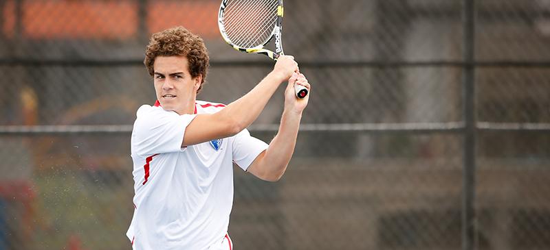 Juniors Sten Leusink (above) and Kyle Johnson are ranked 56 in the ITA doubles rankings, and carry high expectations for the season with it. (Photo courtesy of DePaul Athletics)