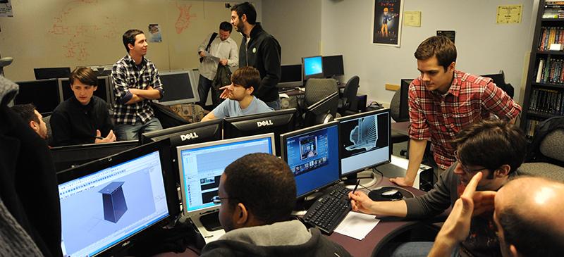 In this file photo, game design students work in a CDM lab. 