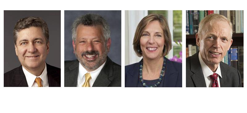 The four finalists for DePauls provost search. From left to right: Alan Ray, James Coleman, Nancy Brickhouse, Marten denBoer. (Photos courtesy of DePaul University)