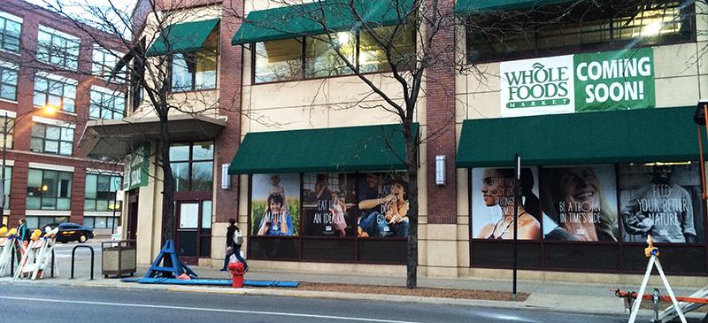 Whole Foods opened on the corner of Fullerton and Sheffield avenues Feb. 25, 2015. (Courtney Jacquin / The DePaulia)