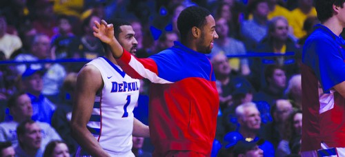 DePaul sophomore R.J. Curington is a student-athlete and supports his team at Allstate Arena against Marquette. (DePaulia File)