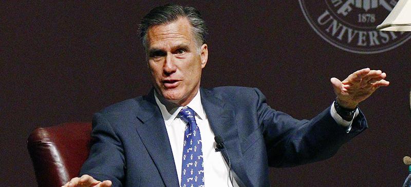 Mitt Romney discussing a possible presidential run on Jan. 28. (Rogelio V. Solis | AP)