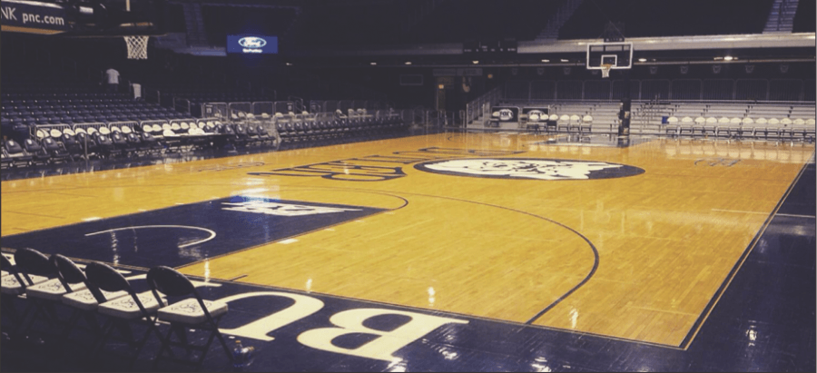 Hinkle Fieldhouse, home of the Butler Bulldogs, opened in 1928. DePaul men’s basketball traveled there Saturday to face the Bulldogs. (Colin Sallee / The DePaulia)