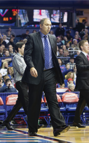 DePaul’s Director of Basketball Operations Ivan Vujic has had two stints with DePaul, from 2006 to 2008 and was rehired in 2013. Vujic is responsible for coordinating all the team’s travel plans including scheduling the flights and hotel. (Josh Leff / The DePaulia)