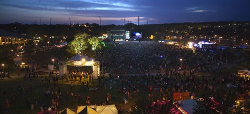 While official SXSW shows, like this one at the Outdoor Stage at Butler Park, are important, many bands head to Austin to network, not necessarily sign record deals. (Photo courtesy of Tye Truitt)