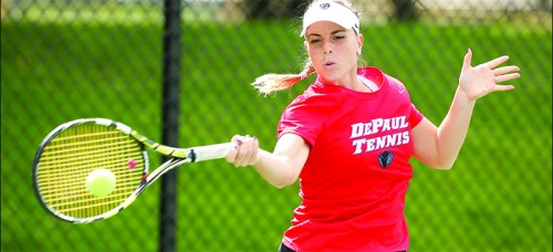 Patricia Lancranjan, with a 20-12 record, has made a strong singles showing in her freshman campaign. (Courtesy of DePaul Athletics)