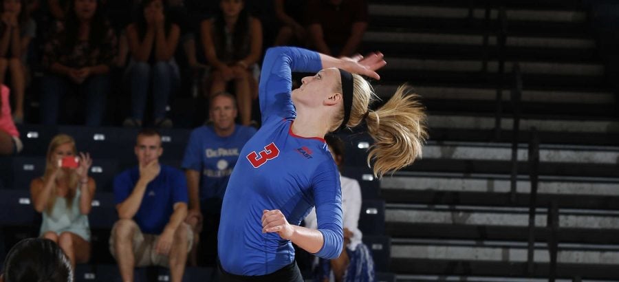 DePaul volleyball will return all of their players, as well as their freshman recruiting class, for the 2015 season. (Photo courtesy of DePaul Athletics)