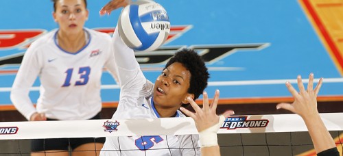 Redshirt sophomore Randi Leath started 21 matches out of 25 for DePaul in 2014 and will likely play a large part in 2015 as well. She earned all of her career high statistics in 2014. (Photo courtesy of DePaul Athletics)