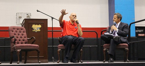 New DePaul men's basketball coach Dave Leitao answers fans questions. (Photo courtesy of DePaul Athletics)