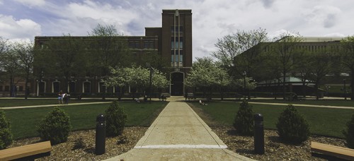 The DePaul quad outside of the John T. Richardson Library is the location of many SGA events. (Josh Leff / The DePaulia)