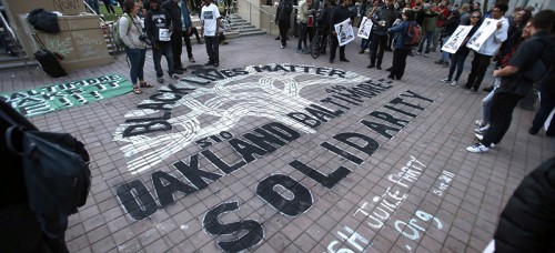 Grassroots and community activists from Oakland, California (above) to Washington, D.C. have been driving the continuing outcry against police brutality since the death of Freddie Gray. (Ray Chavez/The Oakland Tribune via AP) MANDATORY CREDIT