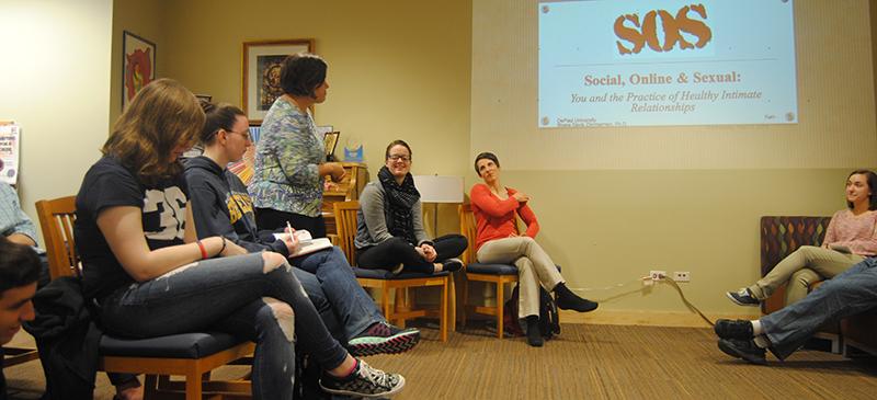 Catholic Campus Ministry and LGBTQ services hosted a discussion on sexual relationships last Wednesday. (Maia Moore / The DePaulia)
