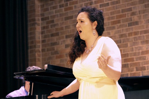 Christine Roberts performs a self-selected body of work during her senior recital May 30. (Kirsten Onsgard / The DePaulia)