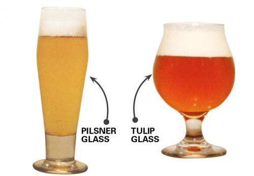 As the craft beer industry booms,  bars strive to serve their brews in glassware suited for each style. Tulip glasses are suited for IPAs, and pilsner glasses for lagers. (DePaulia File Photo)