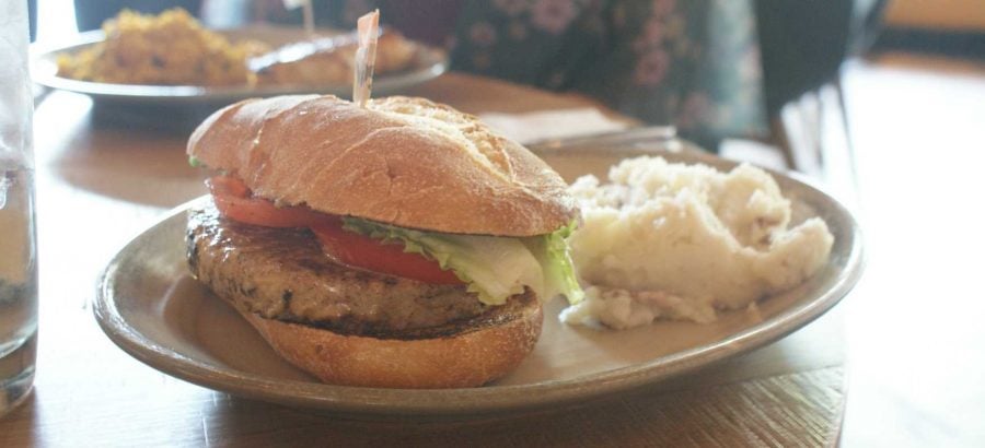 Nando’s is famous for chicken and barbecue, but their veggie burger with wild herb peri a peri sauce makes for a sweet and spicy twist on the vegetarian classic.   (Erin Yarnall - The DePaulia)