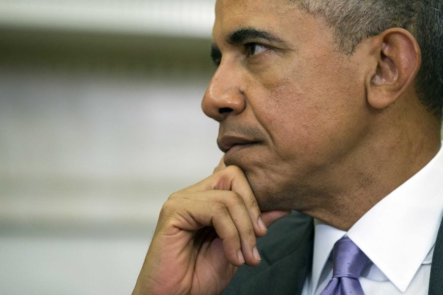 President Barack Obama listens as Vietnamese Communist party secretary general Nguyen Phu Trong speaks in the Oval Office of the White House, on Tuesday, July 7, 2015, in Washington. Trong is the de facto leader of Vietnam despite holding no official government post, and is visiting Washington to boost ties 20 years after the U.S. and Vietnam normalized relations following the Vietnam War. (AP Photo/Evan Vucci)