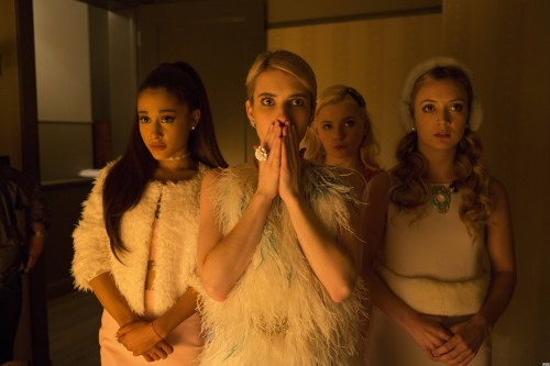 The Chanels (from L to R): Chanel #4 (Ariana Grande), Chanel Oberlin (Emma Roberts), Chanel #5 (Abigail Breslin) and Chanel #3 (Billie Lourd). Photo courtesy of FOX.