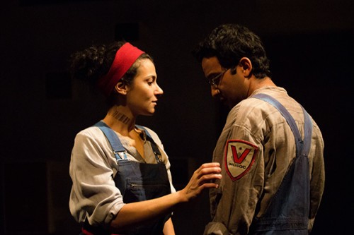 Atra Asdou and Adam Poss in Steppenwolf Theatre's "1984." (Photo courtesy of STEPPENWOLF THEATRE)