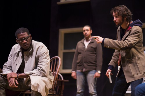 Bernard Gilbert (left) as Herald Loomis during a rehearsal of "Joe Turner's Come and Gone." (Connor O'Keefe / The DePaulia)