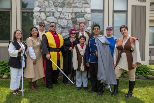 Calderon (left, center) founded Chicago Jedi as a way to celebrate the philosophy of “Star Wars.” (Photo courtesy of CHICAGO JEDI)