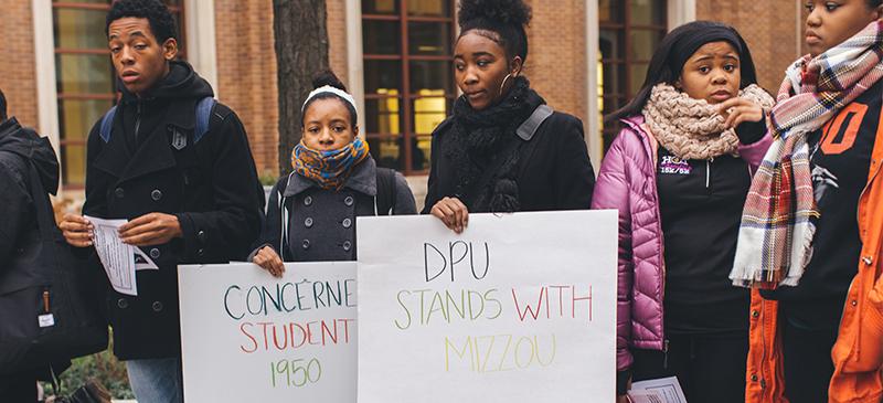 DePaul students stand with Mizzou, encourage action
