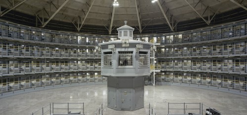 The Stateville Correctional Center in Joliet, Illinois is designed as a panopticon, which allows prison guards to see the cells of inmates at all times. (Photo courtesy of DAVID LEVENTI)