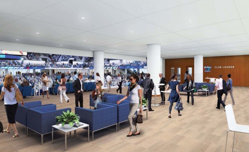 The club lounge of the new arena. (Photo courtesy of DEPAUL ATHLETICS)