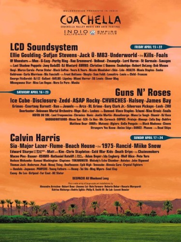 Coachella's lineup, which came out Monday, could hint at who is playing Chicago festivals this year. (Photo courtesy of COACHELLA VALLEY MUSIC AND ARTS FESTIVAL)